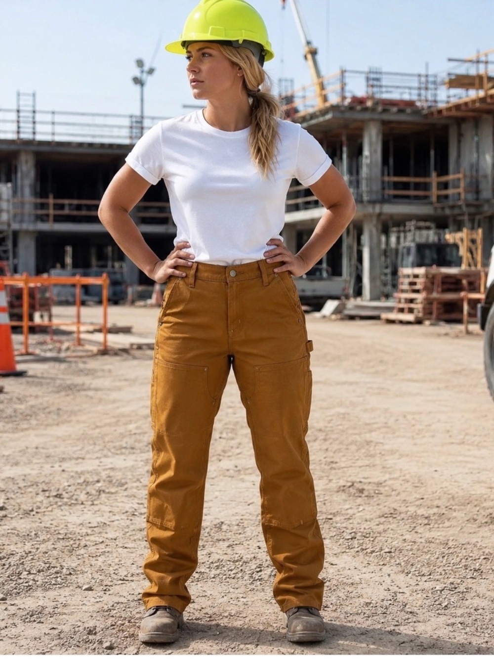 Sz 6 NWT Carhartt Women’s Rugged Flex Relaxed Fit Twill Double-Front Pants Brown